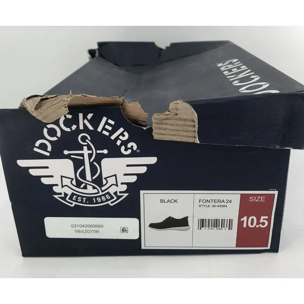 Dockers Shoes Mens Size 10.5 Frontera 24 Black‎ Faux Leather Lace Up